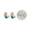 Green Pink and White Enamel Mermaid Charms - Set of Two - XXX - ZG-C48